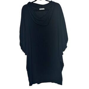 Bryn Walker Lagenlook black 100% cotton tunic cowl neck lagenlook